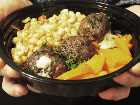 Créalunch lunch surgelé - Boulettes de boeuf maison farcies au fromage