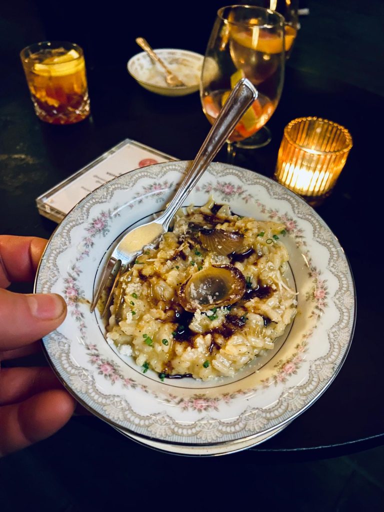 Risotto aux champignons et vinaigre balsamique